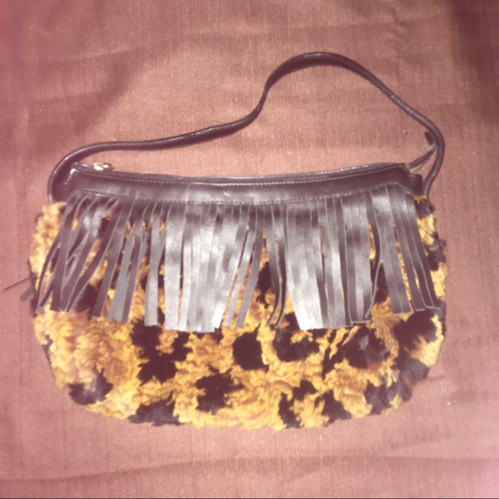Fringe Fur Hobo Bag
